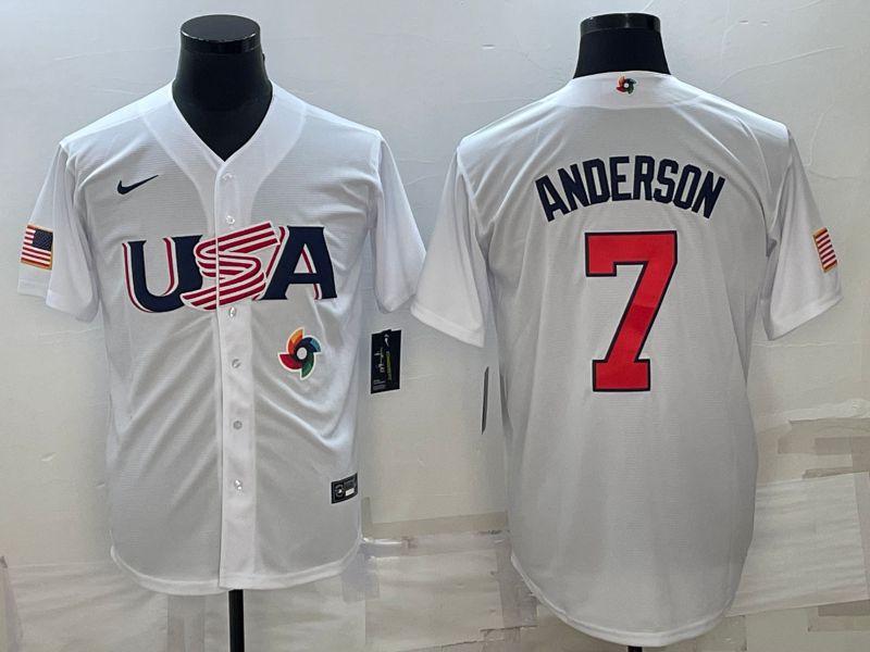 Men 2023 World Cub USA #7 Anderson White Nike MLB Jersey8->more jerseys->MLB Jersey